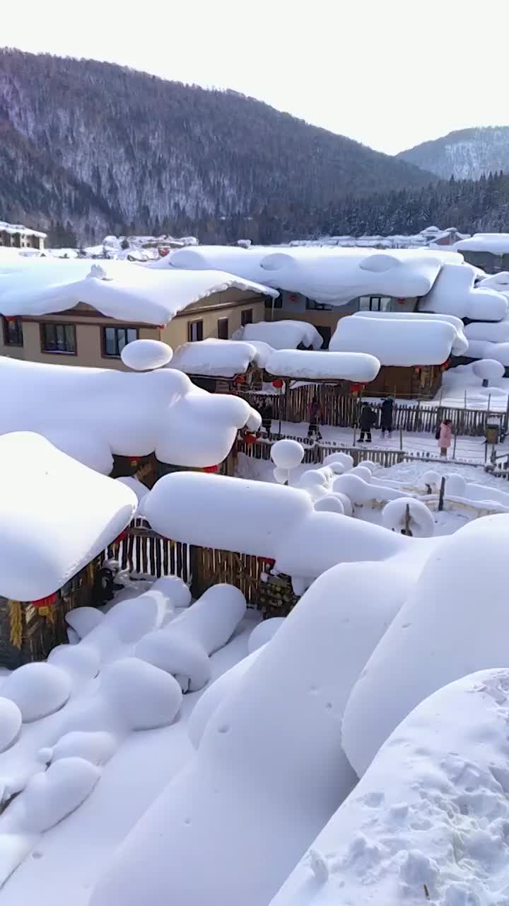 东北雪乡的雪景视频下载