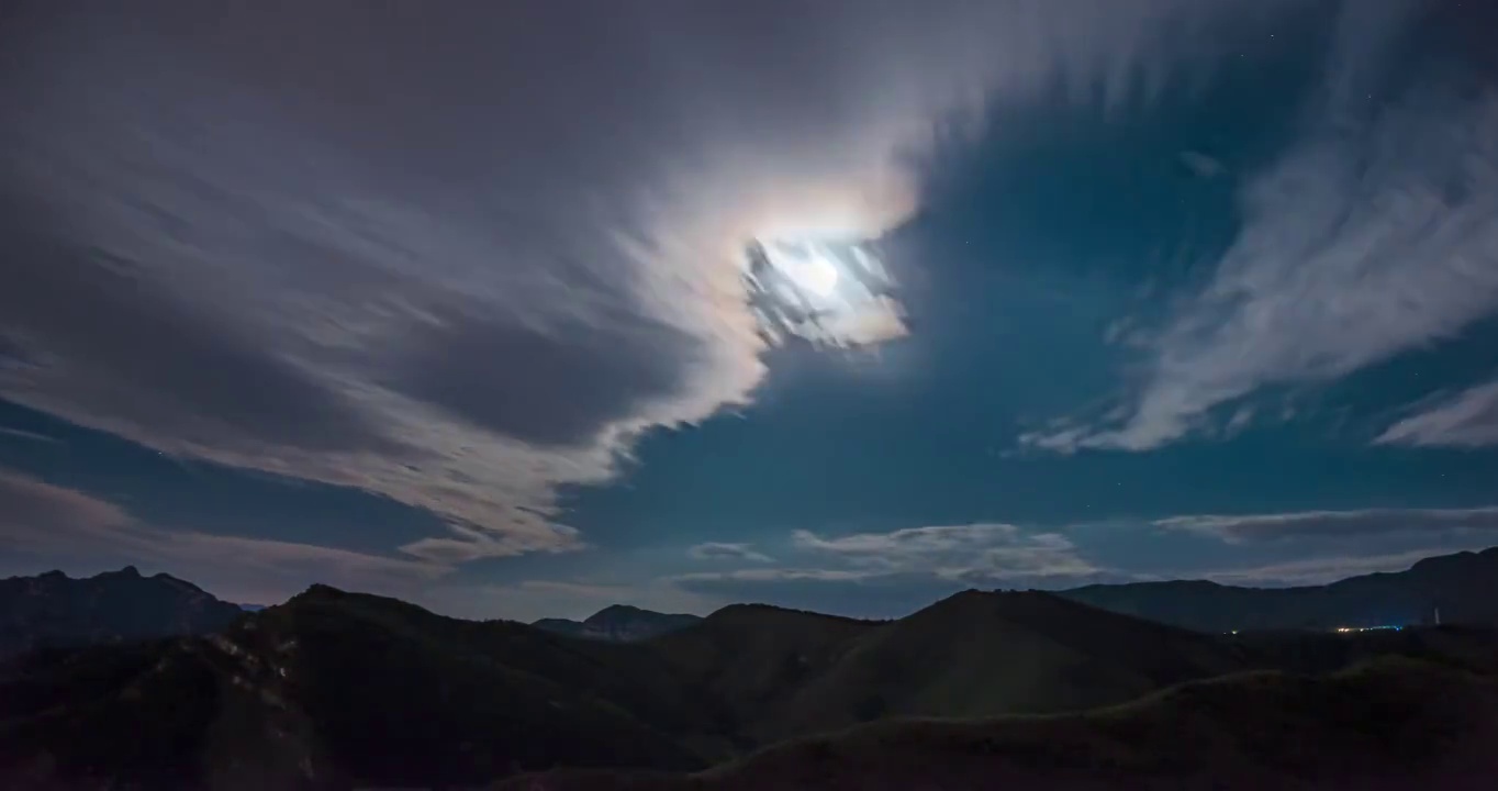 月亮、流云、星空延时视频视频素材