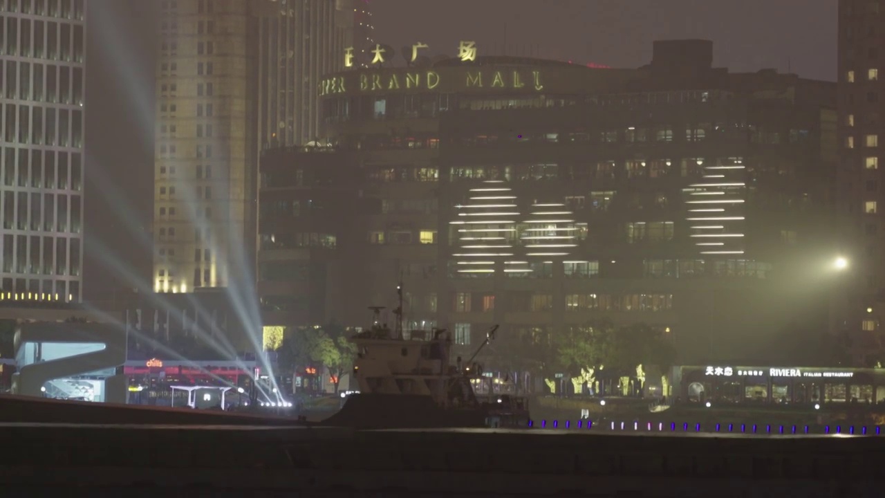 上海黄浦江夜景视频素材