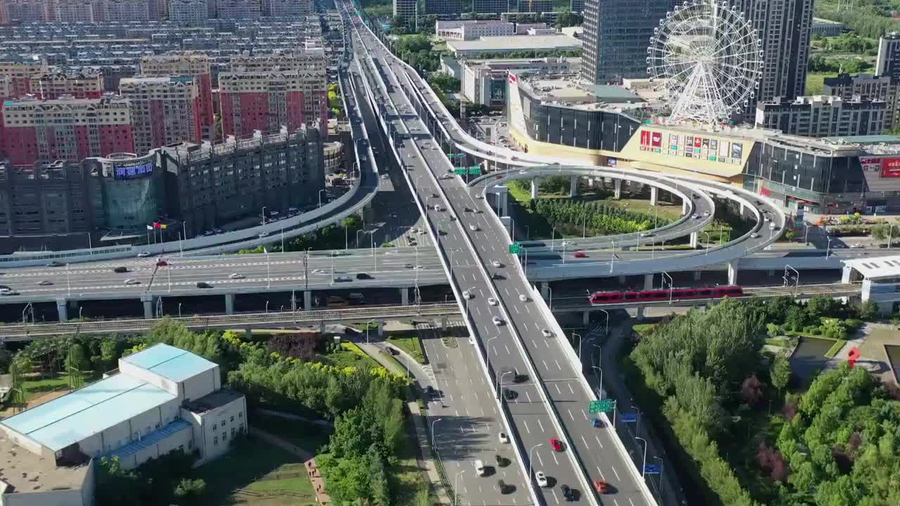 长春城市交通仙台立交桥视频素材