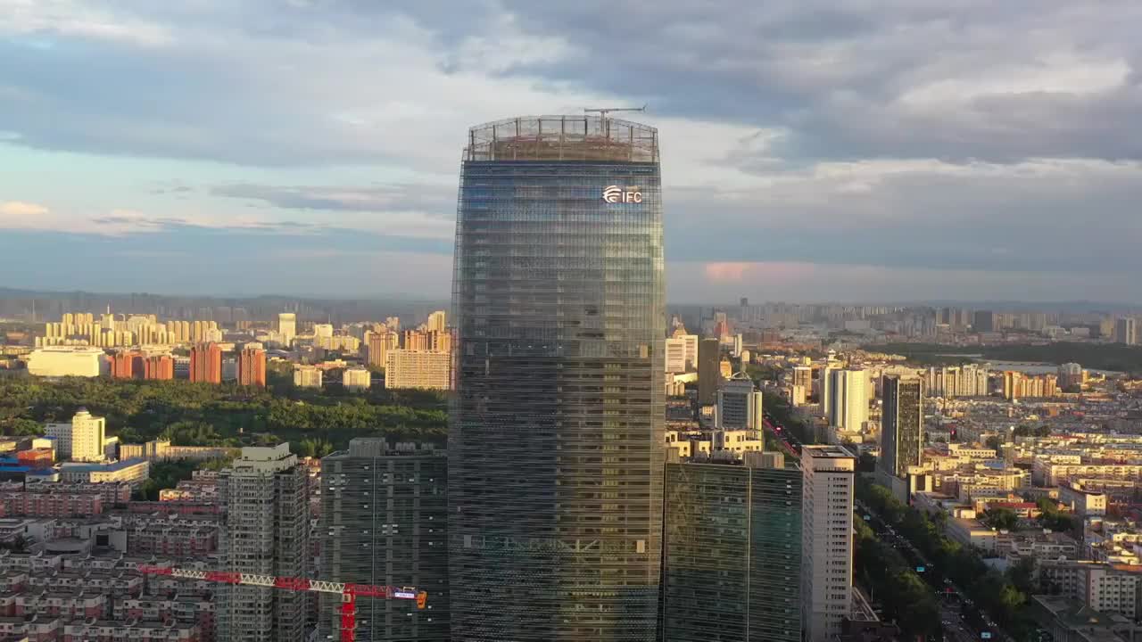 长春地标建筑长春国际金融中心视频素材
