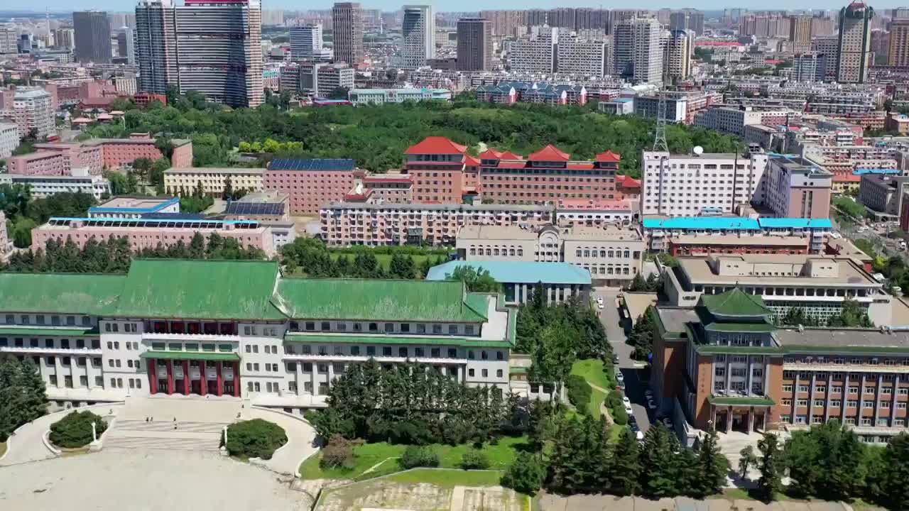长春吉林大学朝阳校区航拍4K视频视频素材