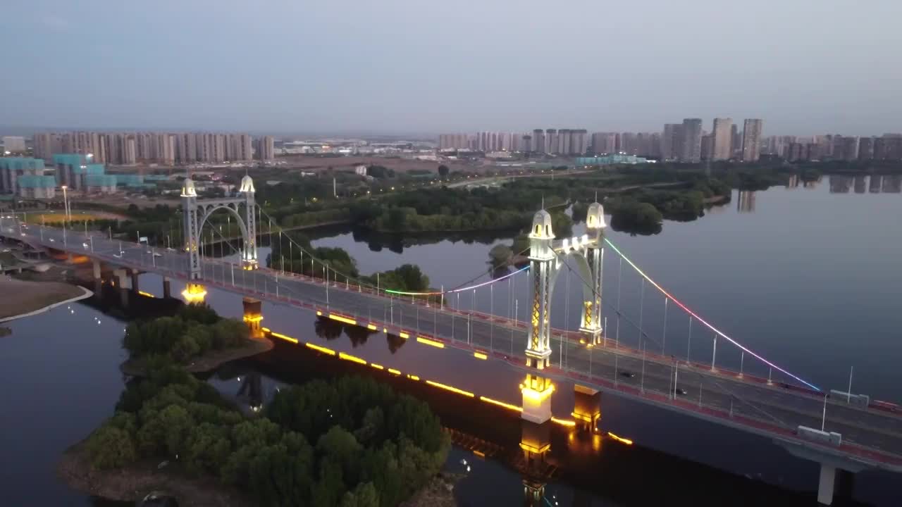 沈阳浑河东塔桥航拍视频素材