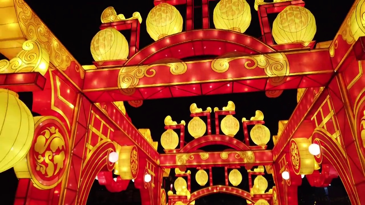 春节南京夫子庙秦淮河景区的新年灯会视频购买
