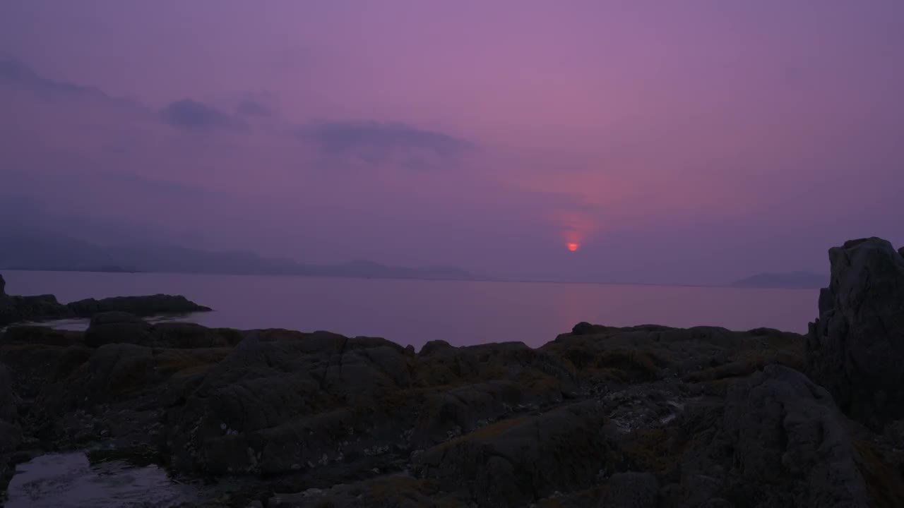 海边的日落晚霞延时视频素材