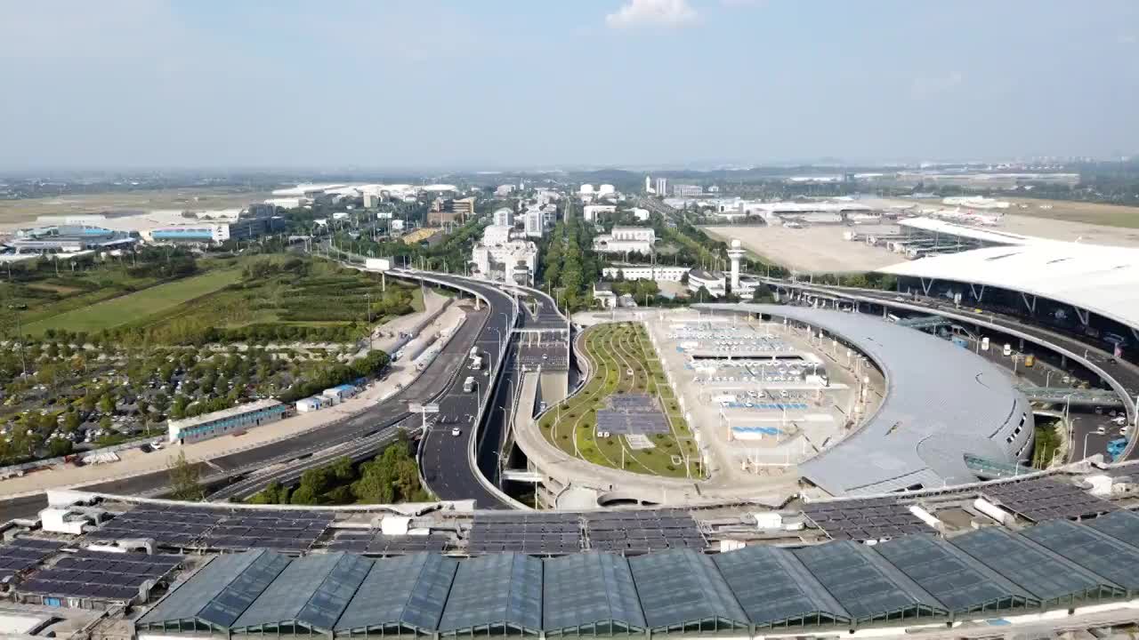 南京国际机场航站楼的延时风光视频素材