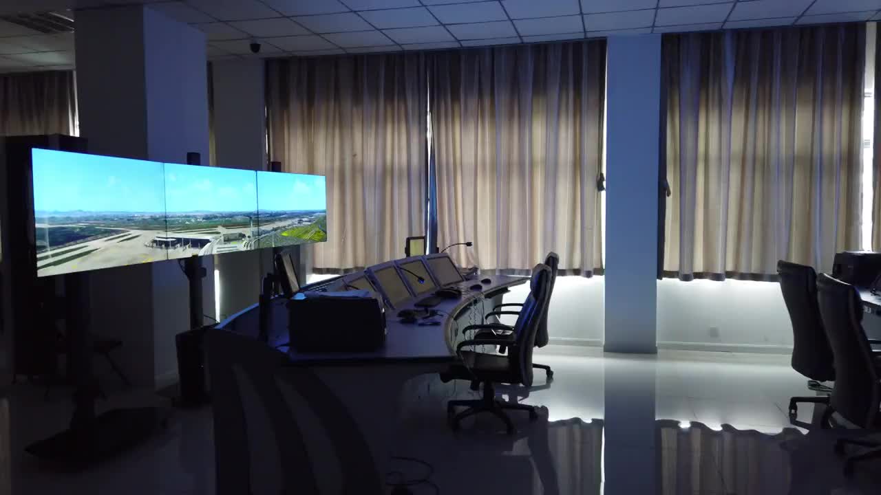 机场塔台全景模拟机及空间展示视频下载