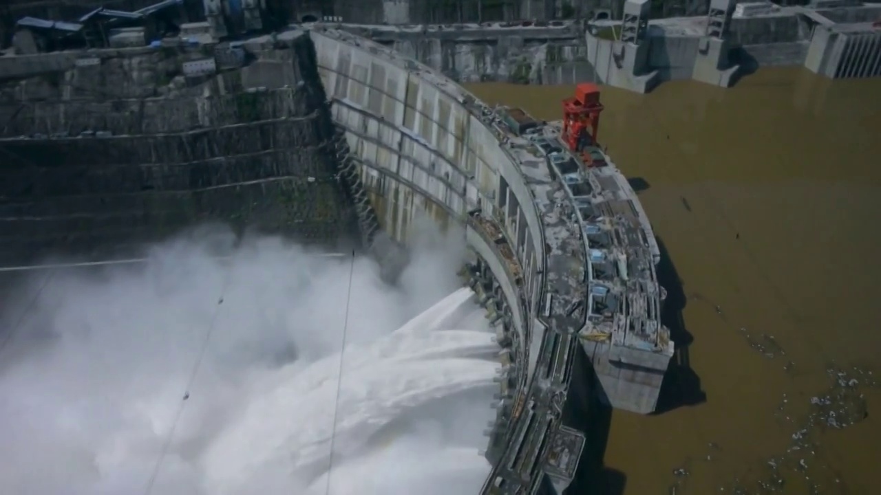 中国水坝航拍镜头视频素材