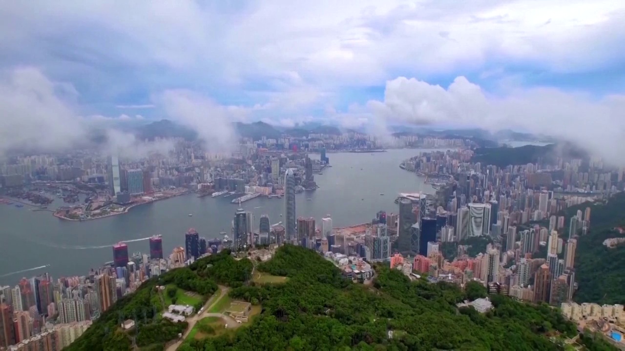 香港城市景观航拍视频素材