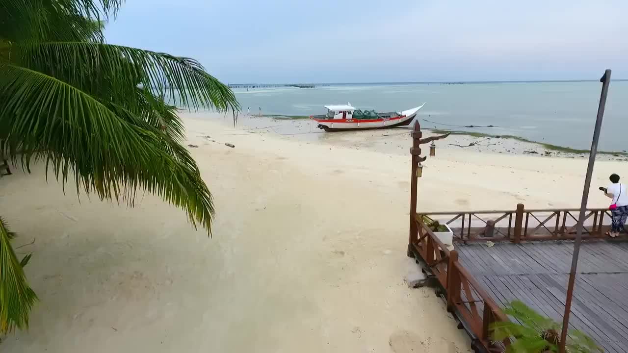 马来西亚沙巴州亚庇仙本那马布岛水屋航拍视频影片视频素材