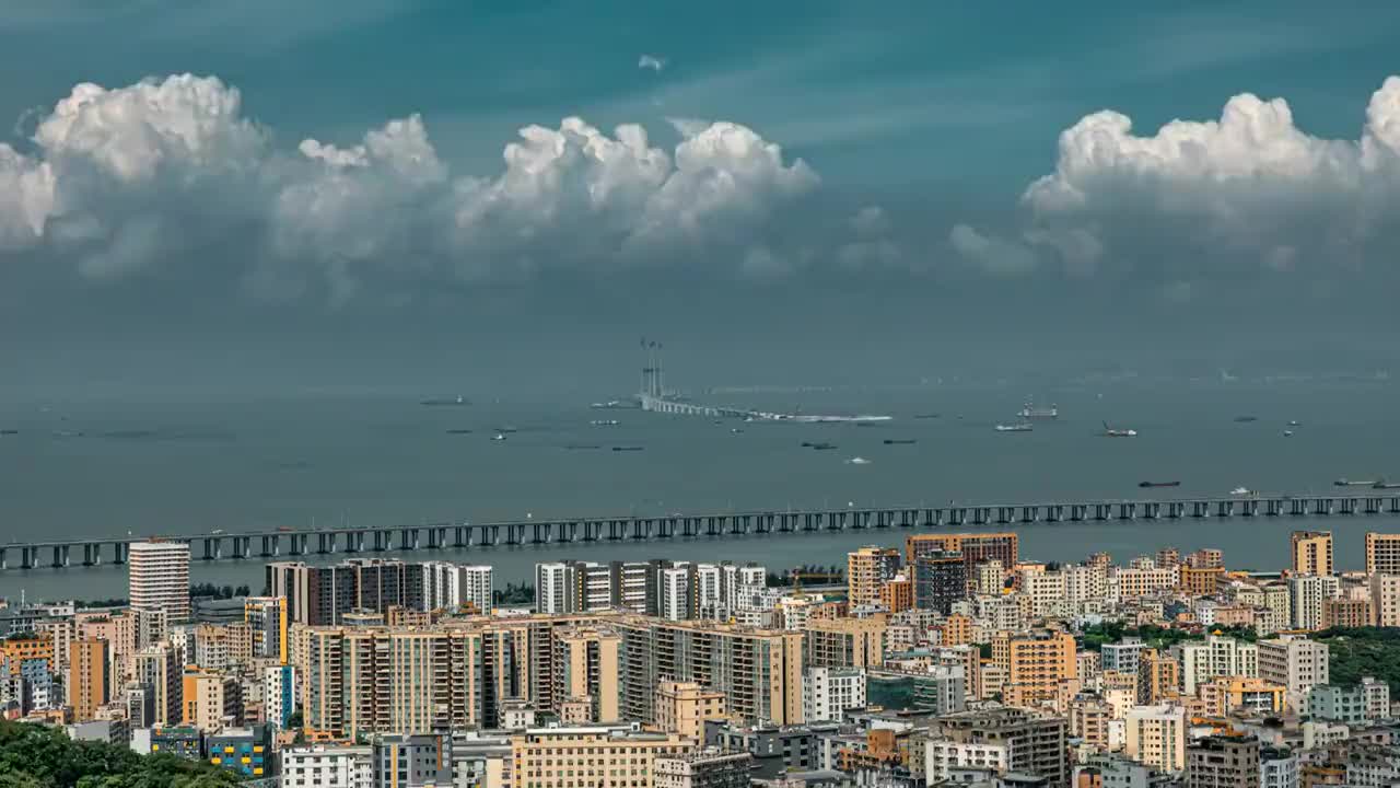 深圳海上大桥深中通道视频素材