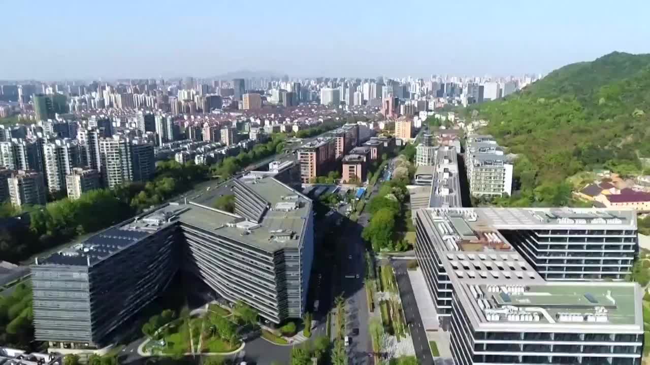 浙江省湖州市城市建筑景观航拍视频素材