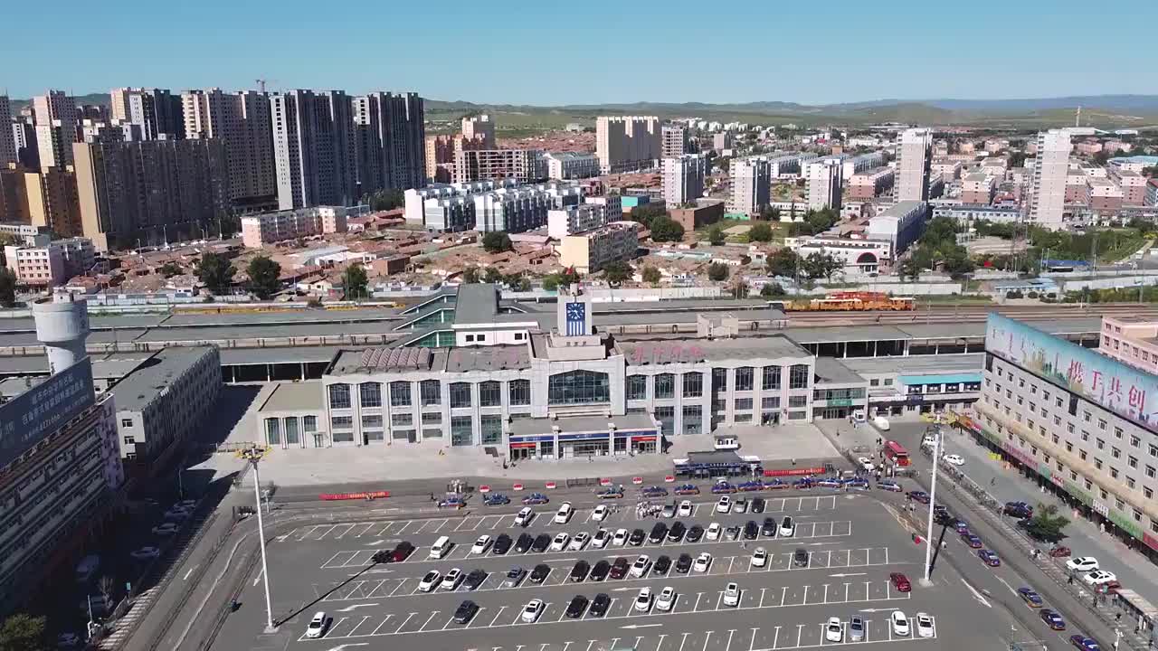 集宁 乌兰察布 地标 航拍素材 内蒙古自治区 乌兰察布市 城视频素材
