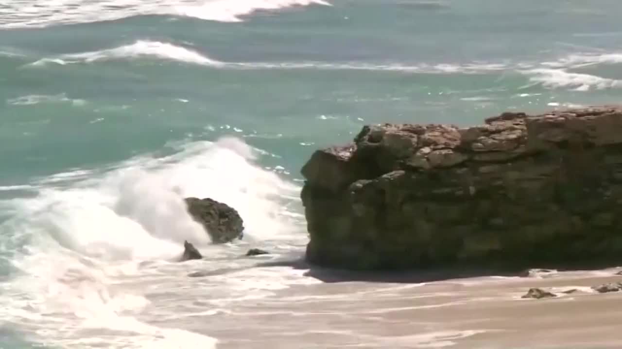 中国南海海浪与海边岩石视频素材
