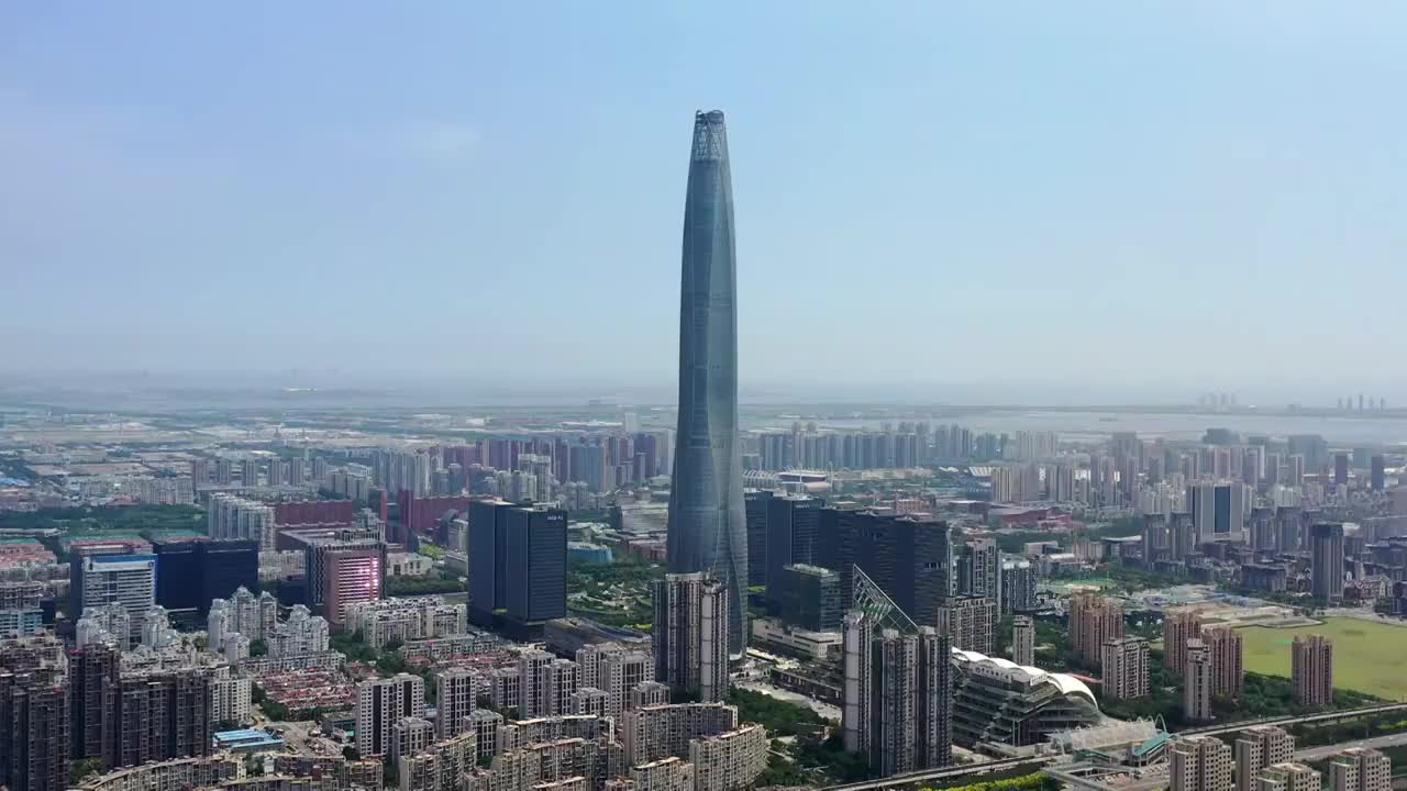 天津滨海新区周大福金融中心视频素材