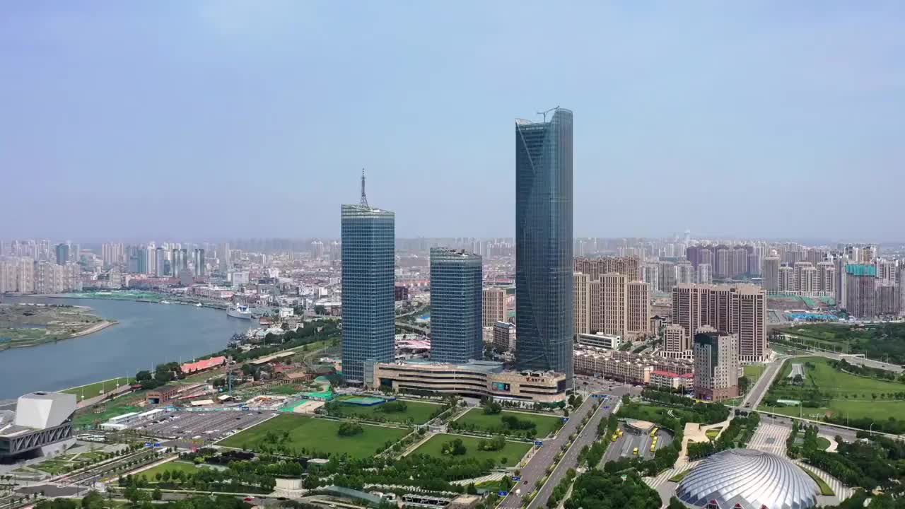 天津于家堡金融商务区航拍4K视频视频素材