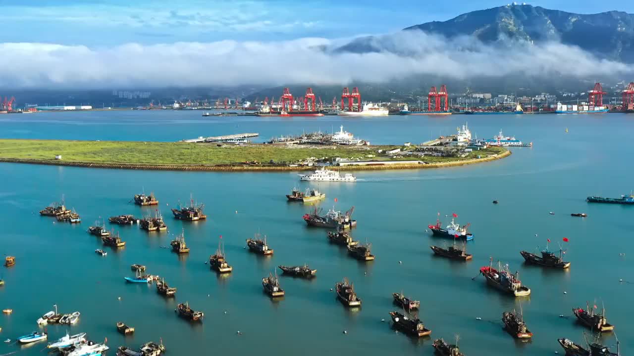 贸易港口航拍视频下载