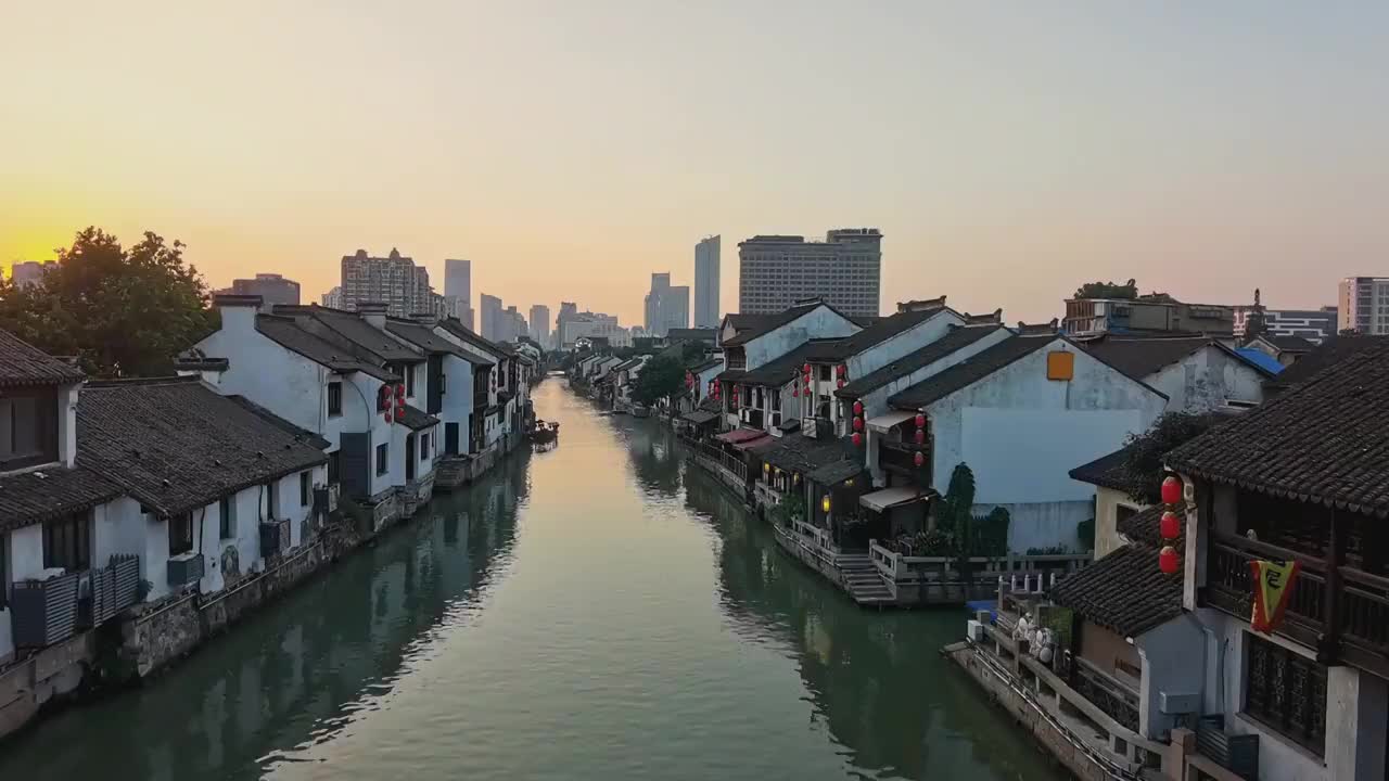清名桥古运河景区视频素材