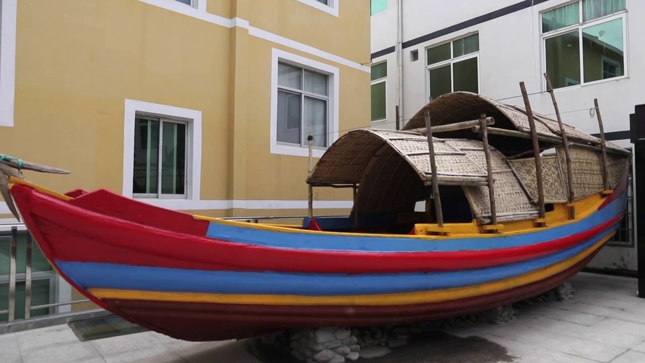 中国福建宁德农村房屋和船模型视频素材