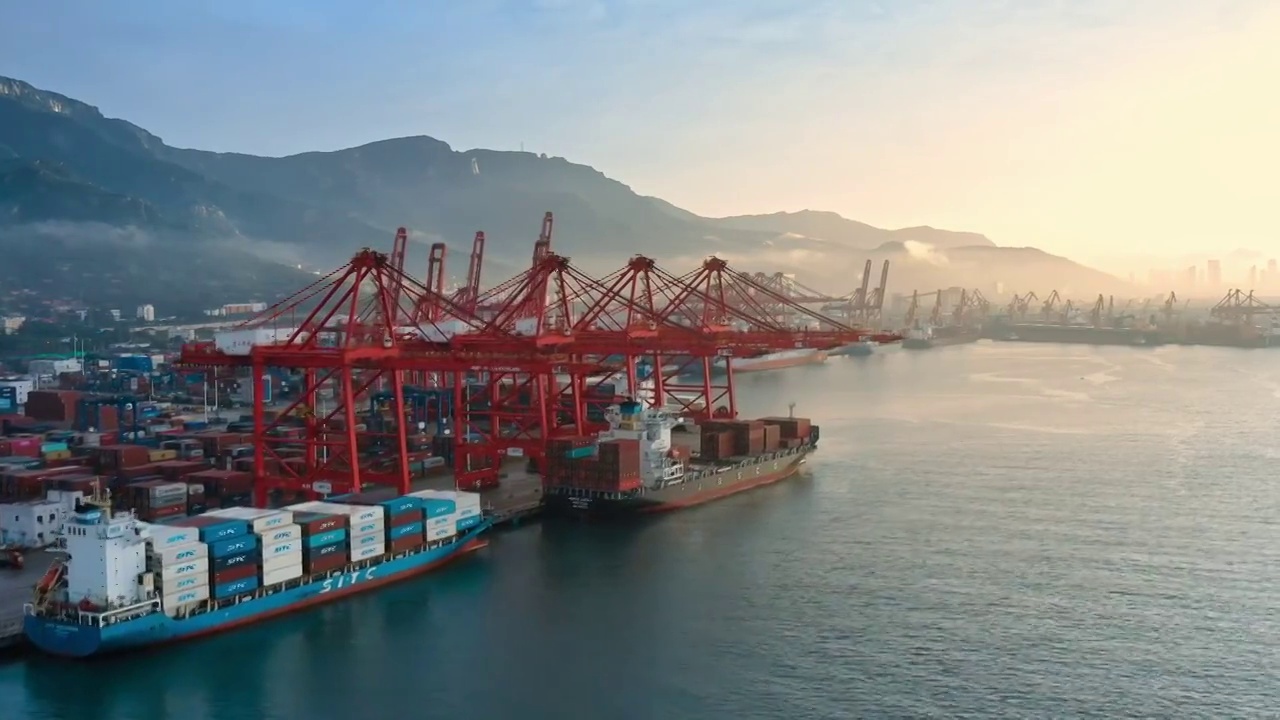贸易港口航拍视频购买