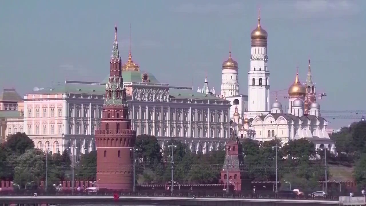 俄罗斯莫斯科克里姆林宫、红场城市景观视频下载