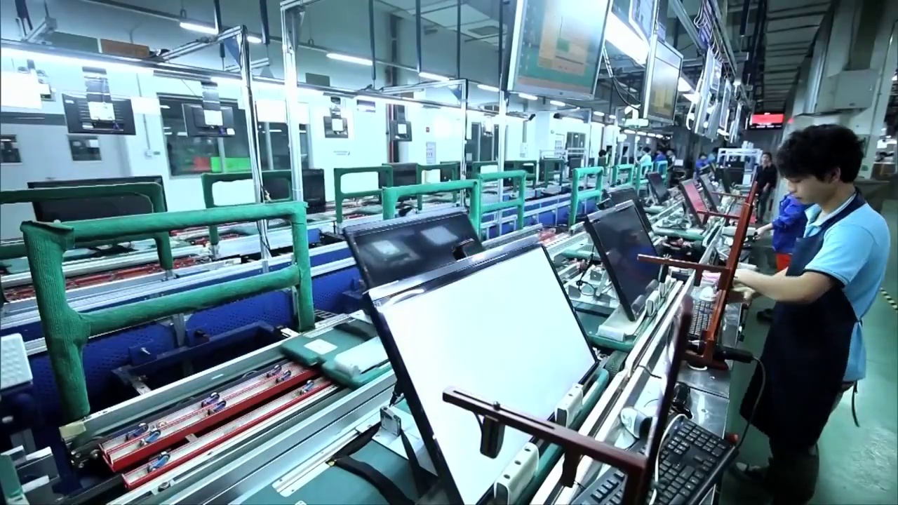 中国电脑生产线视频素材
