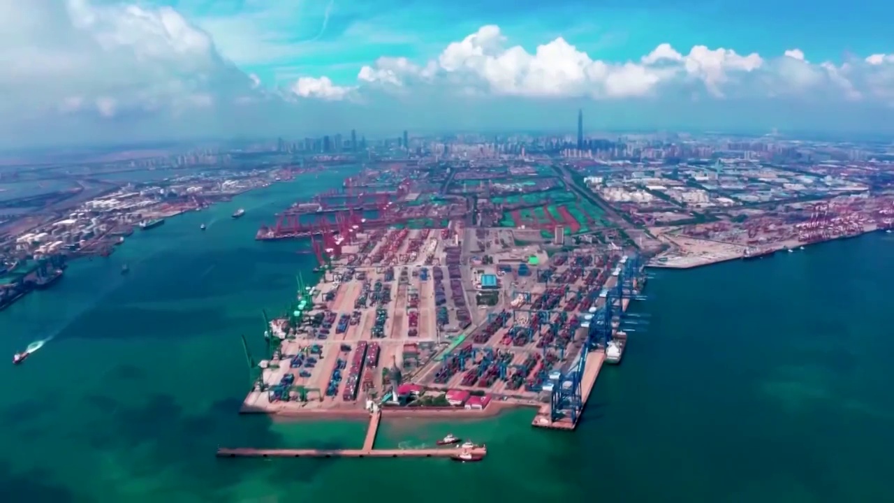 天津市港口航拍视频素材