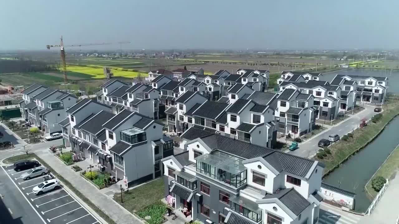 中国江苏盐城、贵州毕节纳雍县城市农村航拍景观视频下载