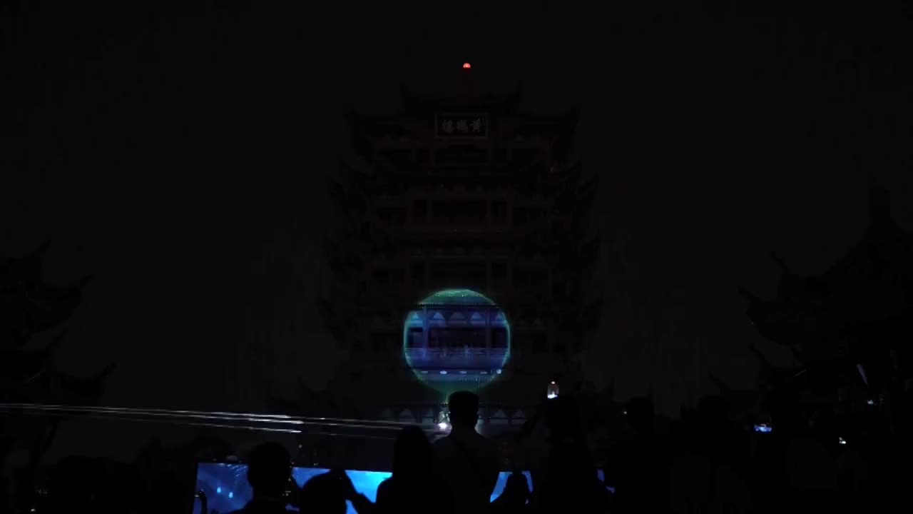 湖北省武汉市灯光秀视频素材