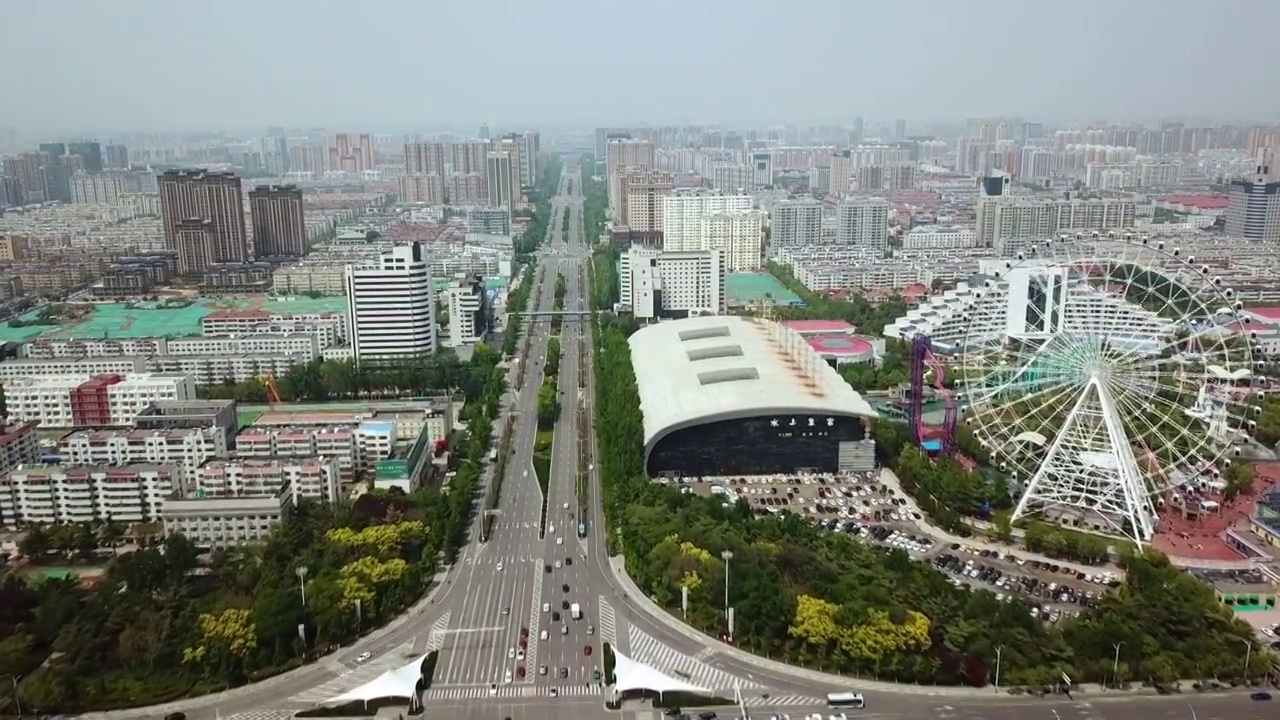 潍坊 地标 航拍素材 山东 潍坊市 城市 商业 风光片 4k视频素材