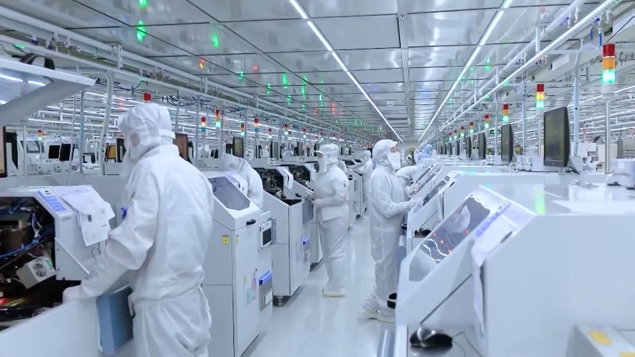 中国工厂内的生产线视频素材