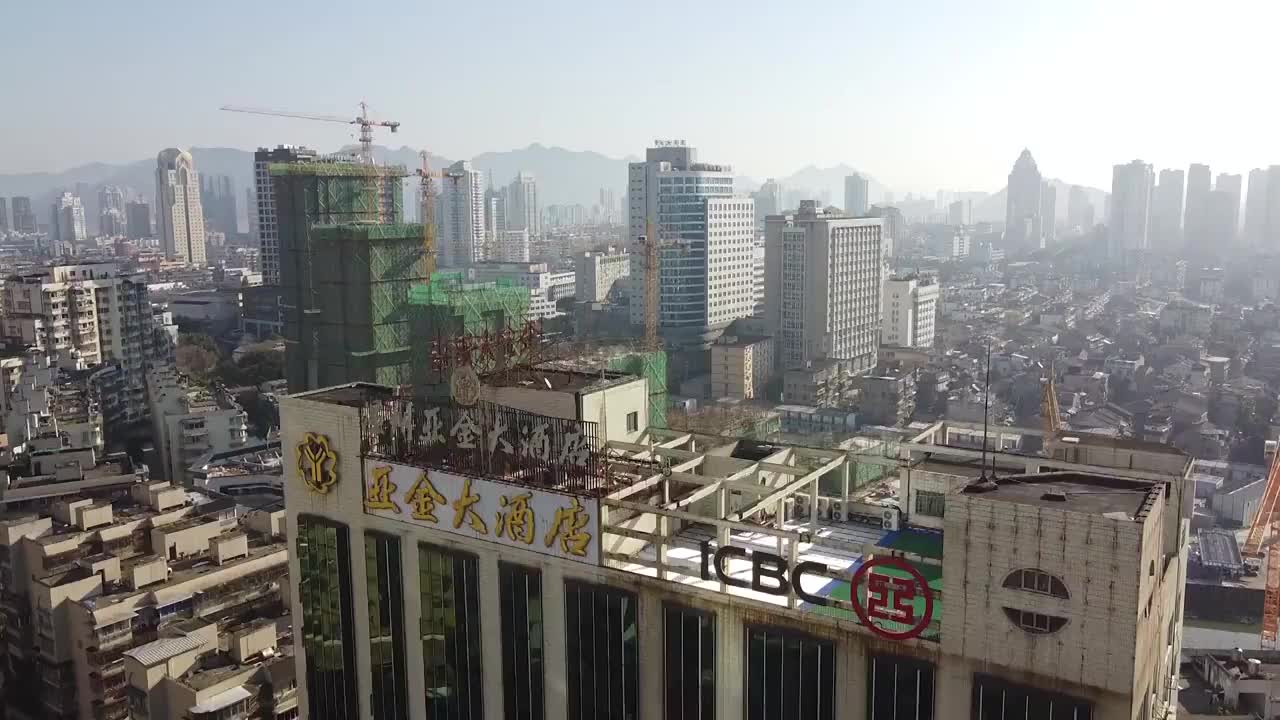 温州 地标 航拍素材 浙江省 温州市 城市 商业 风光片 4视频下载