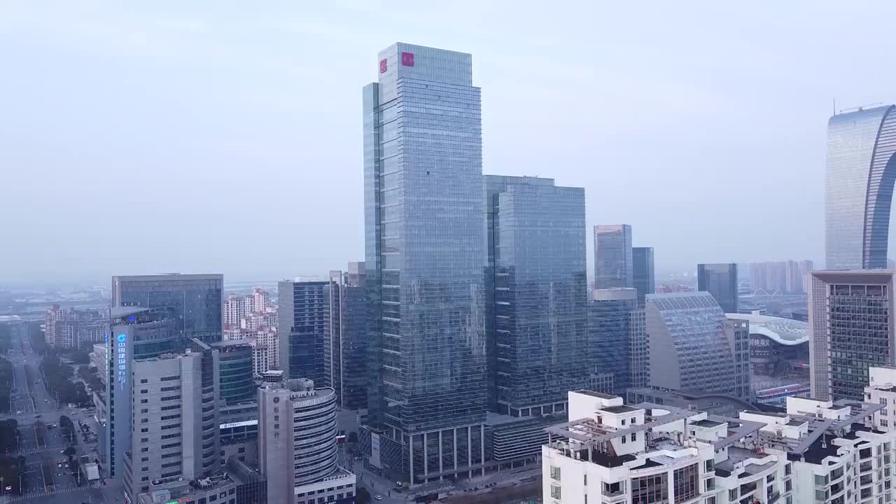 苏州 地标 航拍素材 江苏省 苏州市 城市 商业 风光片 4视频下载