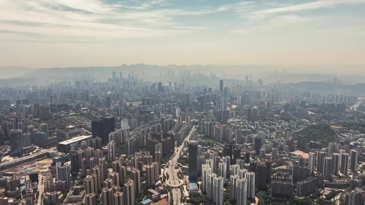 4K30P重庆城市航拍全景风光延时视频素材