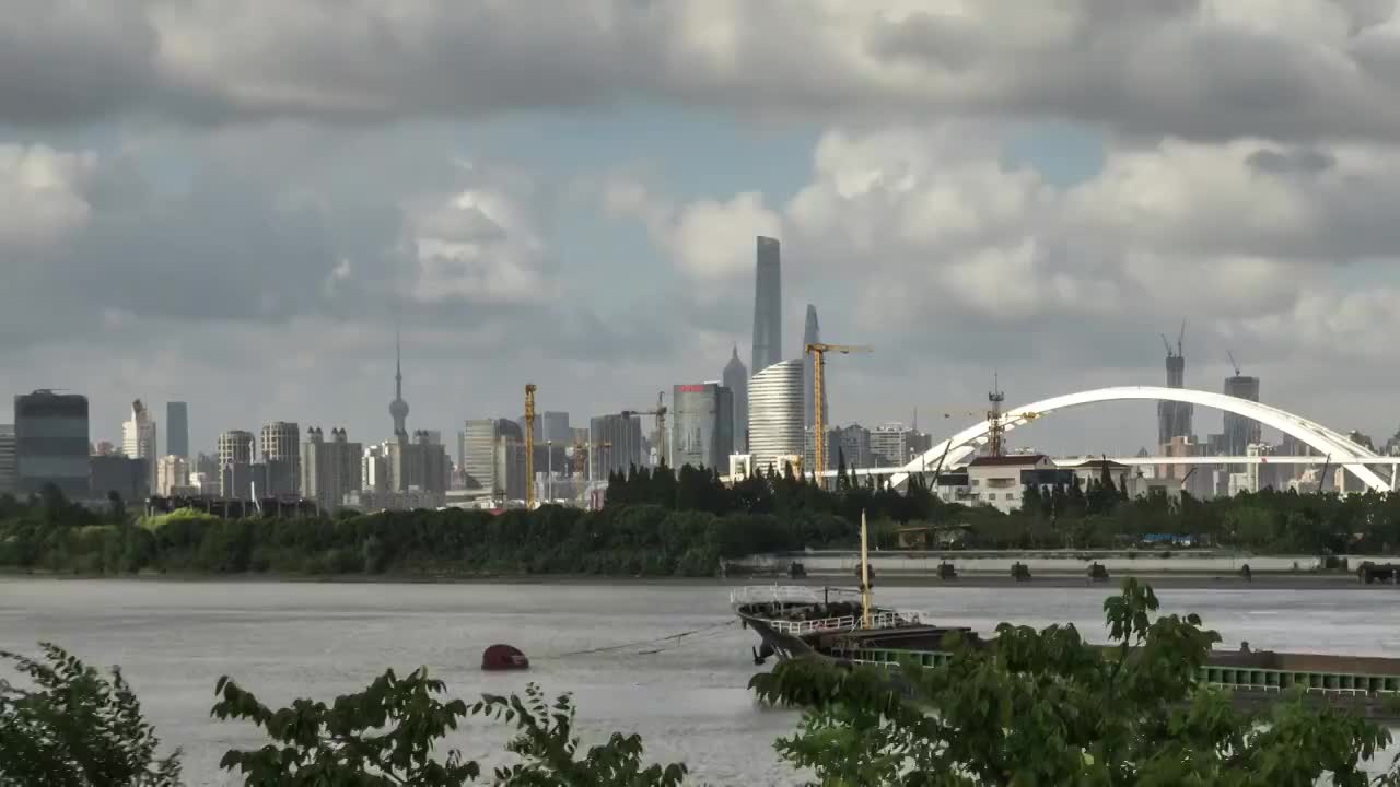 上海黄浦江西岸视频素材