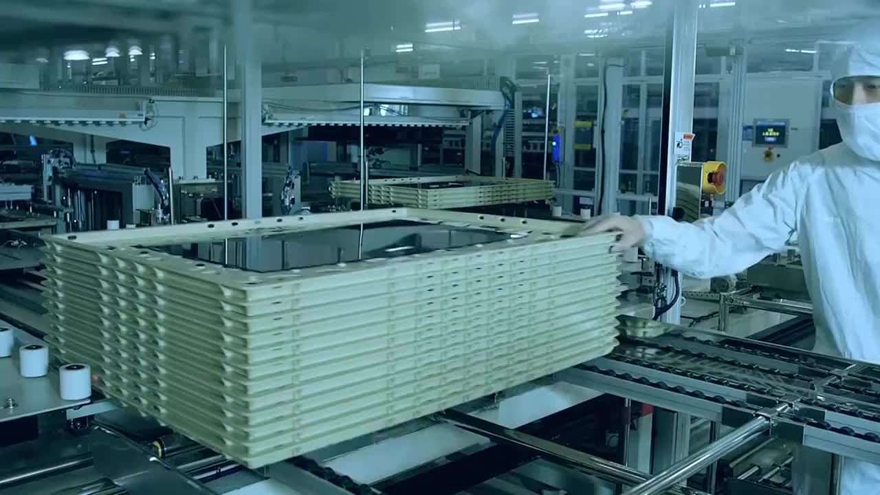 深圳液晶显示器生产线视频素材
