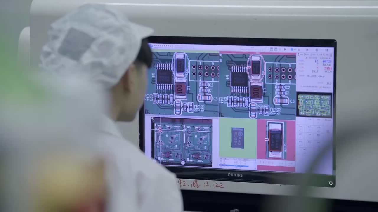 深圳液晶显示器生产线视频素材
