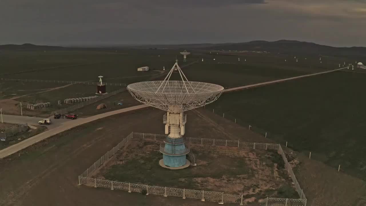 航拍明安图射电望远镜视频素材