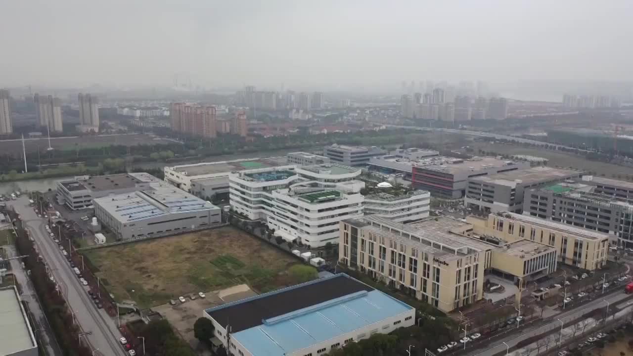 江苏省苏州市工业园区航拍及工厂内场景视频素材
