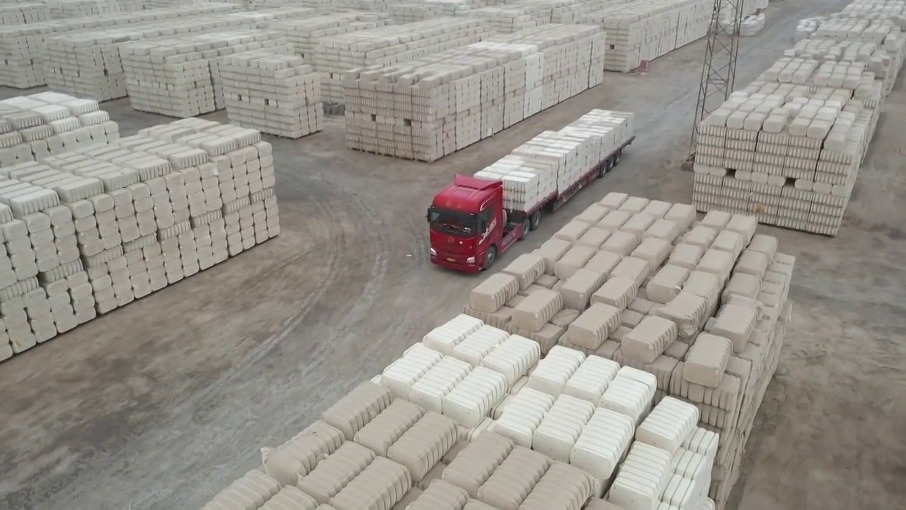 新疆维吾尔自治区棉花生产基地航拍视频素材