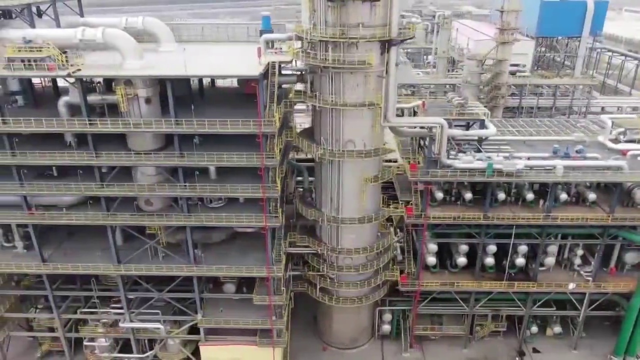 宁夏回族自治区银川能源工厂航拍视频素材