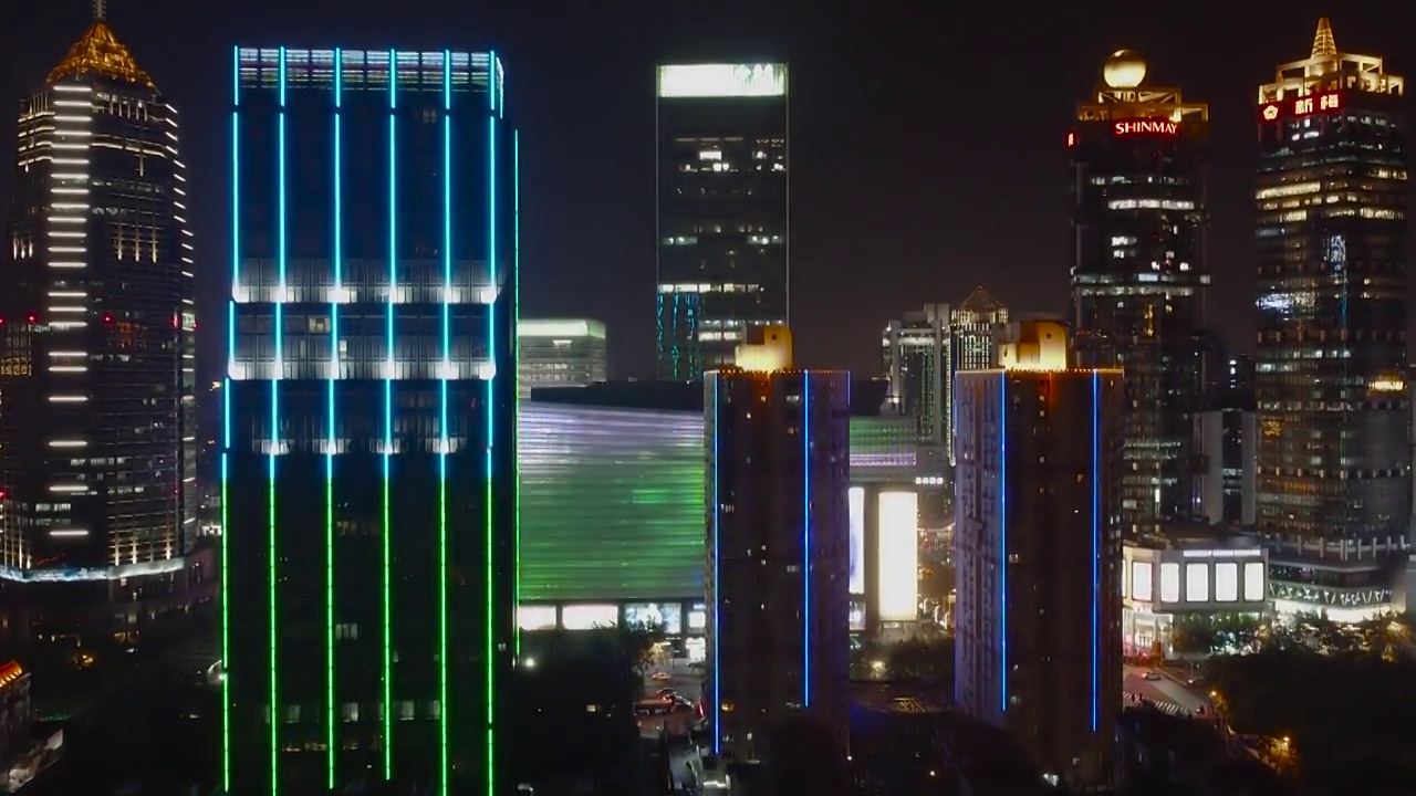 晚上上海陆家嘴城市视频视频素材