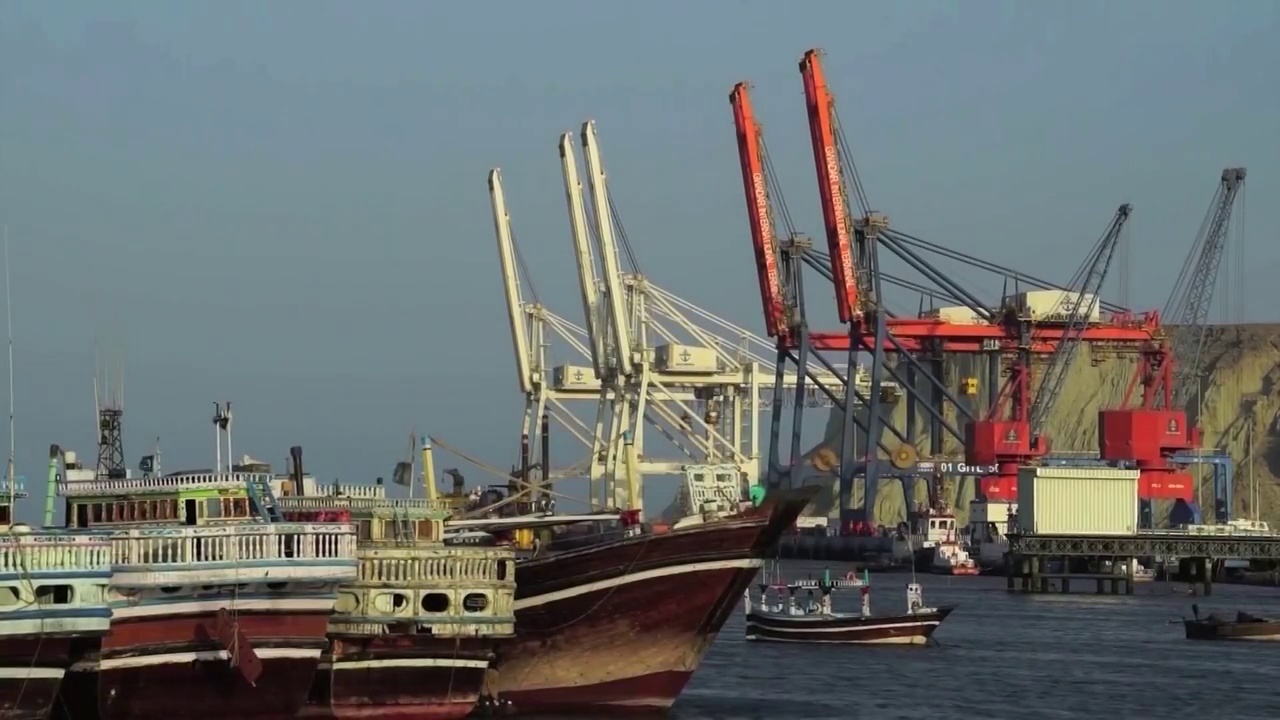 海南儋州市洋浦港口航拍视频素材