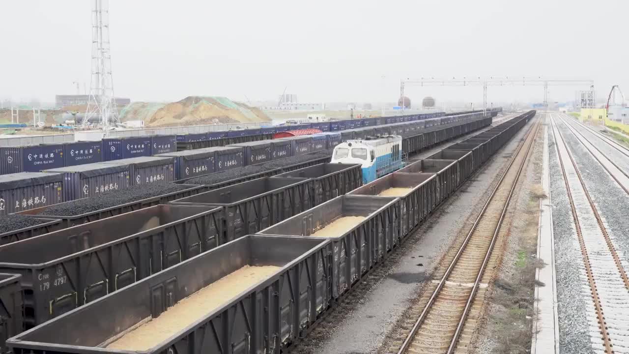 铁路煤炭运输编组站视频下载