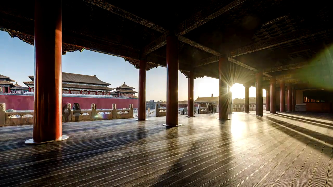 北京，故宫，夕阳，延时视频素材