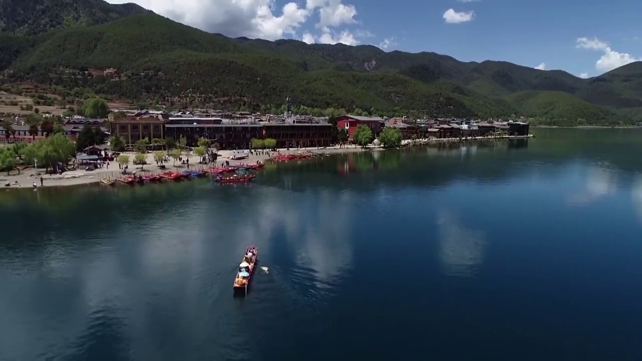 中国乡村、河流、森林的航拍视频素材