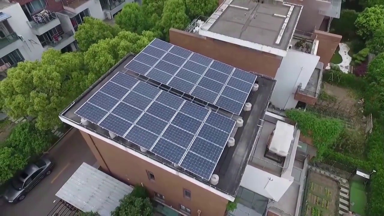 中国工厂、大坝、太阳能电池板航拍视频素材