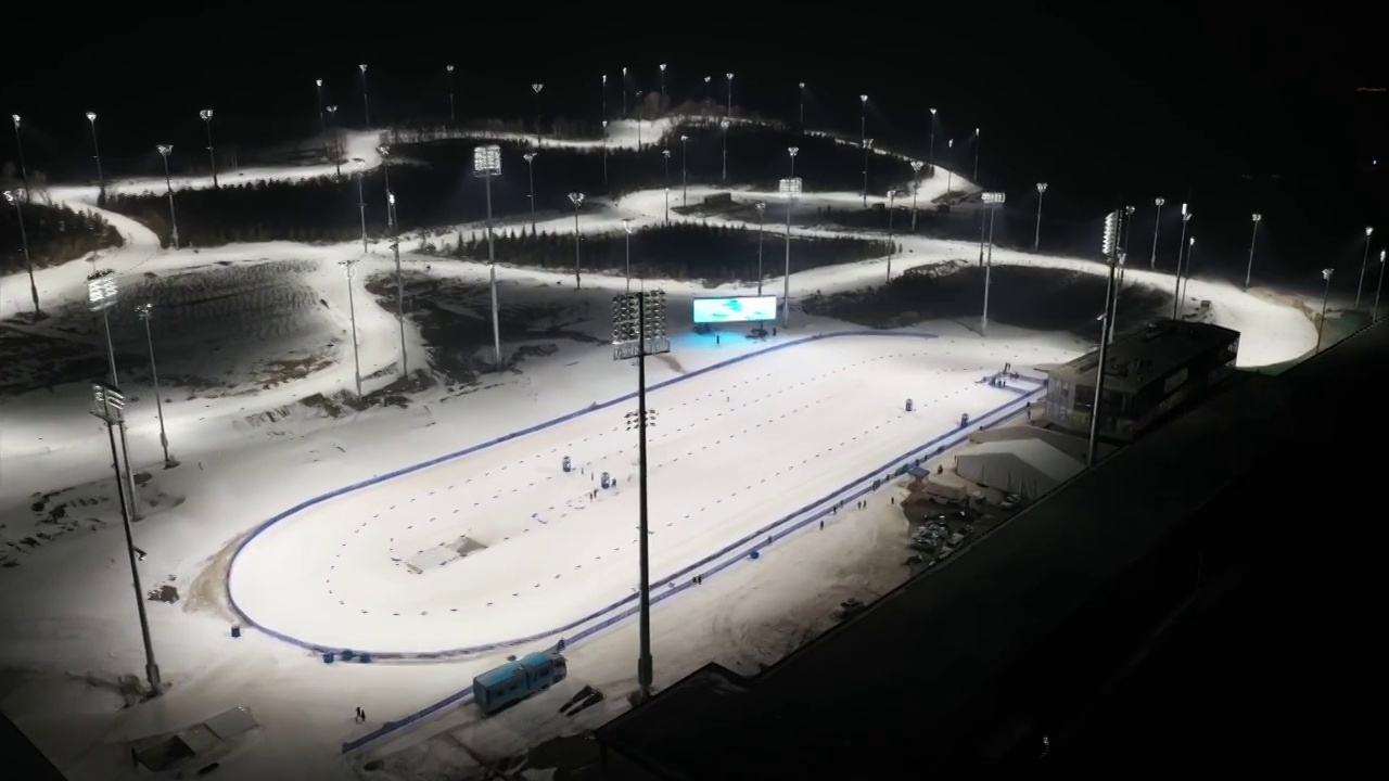 国家跳台滑雪中心、国家越野滑雪中心夜景视频购买