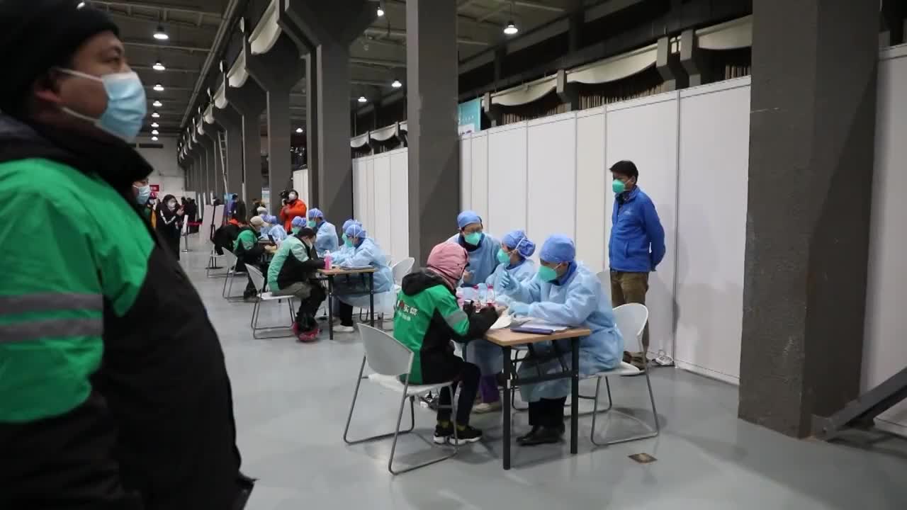 中国接种疫苗场景视频素材