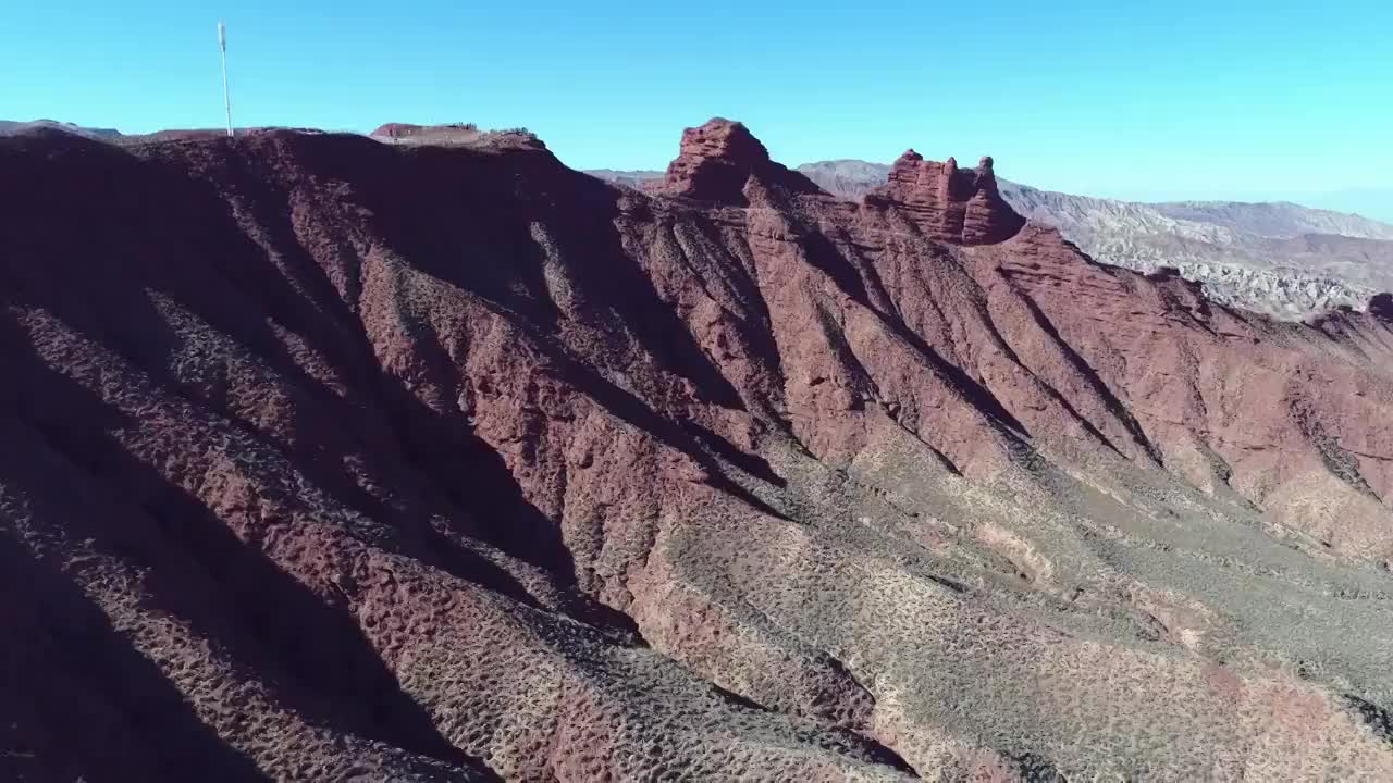 平山湖大峡谷红岩地貌视频素材
